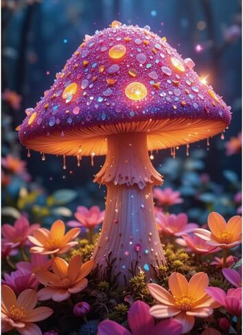 Rainbow Daisy with Water Drops Diamond Painting Kits for Adults, Colorful Macro Flowers Dewdrop 5D Full Round Drill DIY Diamond Art Kits for Beginners, Gem Art and Crafts Home Wall Decor 12x16 Inch in Saudi Arabia