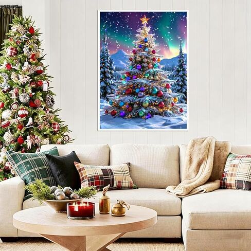 Lophomie Diamond Art Kits for Adults, 5D DIY Christmas Diamond Painting for Adults Beginners, Diamond Dots Kits Gem Arts Crafts for Home Wall Decor 12x16 Inch(Christmas Tree) in Saudi Arabia