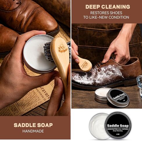 CUTEUP Leather Boot Care Kit – Mink Oil, Saddle Soap for Leather, Shoe Brush, Waterproof Wax, Leather Cleaner and Conditioner in Saudi Arabia
