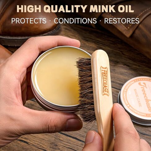 CUTEUP Leather Boot Care Kit – Mink Oil, Saddle Soap for Leather, Shoe Brush, Waterproof Wax, Leather Cleaner and Conditioner in Saudi Arabia