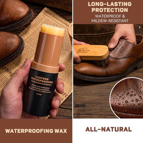 CUTEUP Leather Boot Care Kit – Mink Oil, Saddle Soap for Leather, Shoe Brush, Waterproof Wax, Leather Cleaner and Conditioner in Saudi Arabia
