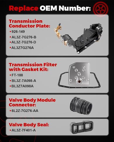 926-149 Transmission Lead Frame 6R80 with Valve Body Module Connector, Transmission Filter, Valve Body Seal Compatible with Navigator F150 F250 F350 Super Duty in Saudi Arabia