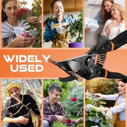DECERK® 8.5" Professional Pruning Shears - Cuts 4X Easier with Ultra Sharp Japanese Steel Titanium Blade, Arthritis Friendly Garden Scissors & Plant Clippers, Effortlessly Prunes 3/4" Branches in Saudi Arabia