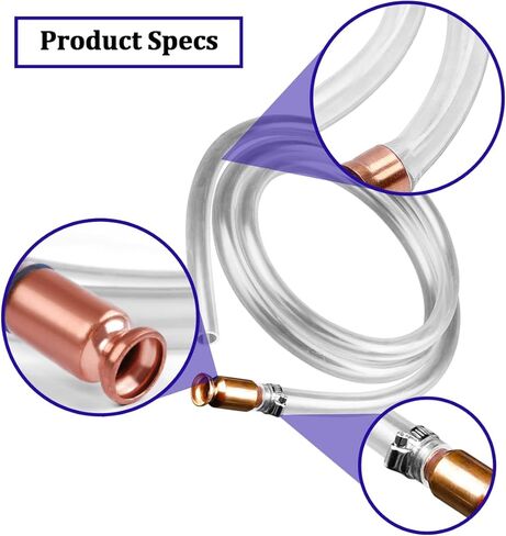 Car Gas Siphone Hose Pump, 5.9FT Vehicle Fuel Gasoline Water Transfer Shaker Siphon, Safety Self-Priming Multi-Purpose Auto Fuel Trasnfer Hose Tube, Universal for Vehicles in Saudi Arabia