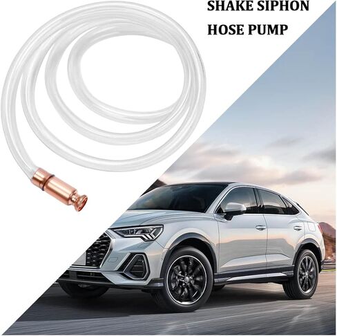 Car Gas Siphone Hose Pump, 5.9FT Vehicle Fuel Gasoline Water Transfer Shaker Siphon, Safety Self-Priming Multi-Purpose Auto Fuel Trasnfer Hose Tube, Universal for Vehicles in Saudi Arabia