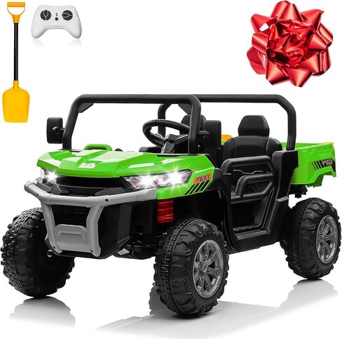 سيارة شاحنة ركوب 24 فولت 4WD مع محرك 4 × 200 وات، سرير تفريغ، زهرة هدية، مقعدين، جهاز تحكم عن بعد، 4 عجلات، ضوء LED، موسيقى، ألعاب ركوب 24 فولت للأطفال الكبار البنات 3-8، أحمر in Kuwait