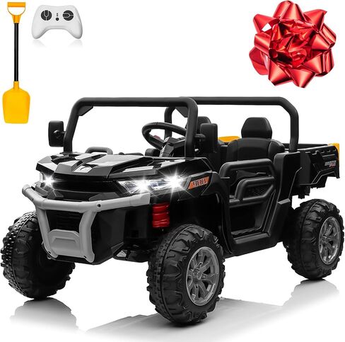 سيارة شاحنة ركوب 24 فولت 4WD مع محرك 4 × 200 وات، سرير تفريغ، زهرة هدية، مقعدين، جهاز تحكم عن بعد، 4 عجلات، ضوء LED، موسيقى، ألعاب ركوب 24 فولت للأطفال الكبار البنات 3-8، أحمر in Kuwait