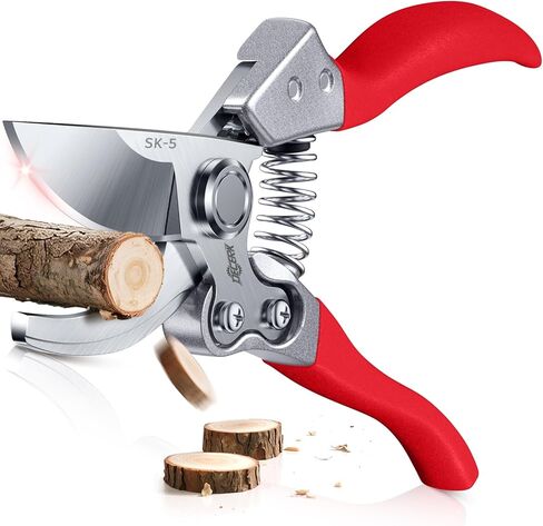 DECERK® 8.5" Professional Pruning Shears - Cuts 4X Easier with Ultra Sharp Japanese Steel Titanium Blade, Arthritis Friendly Garden Scissors & Plant Clippers, Effortlessly Prunes 3/4" Branches in Saudi Arabia