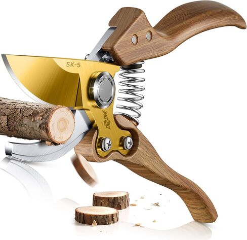 DECERK® 8.5" Professional Pruning Shears - Cuts 4X Easier with Ultra Sharp Japanese Steel Titanium Blade, Arthritis Friendly Garden Scissors & Plant Clippers, Effortlessly Prunes 3/4" Branches in Saudi Arabia