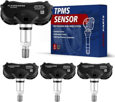 مستشعر مراقبة ضغط الإطارات المبرمج مسبقًا 315 ميجا هرتز مستشعر TPMS متوافق مع Honda 2005-2014 Civic 2011-2015 CR-Z، Odyssey Element Insight 4PCS استبدال 42753-TR3-A81 42753TR0A81 in Kuwait