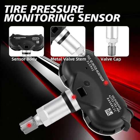 مستشعر مراقبة ضغط الإطارات المبرمج مسبقًا 315 ميجا هرتز مستشعر TPMS متوافق مع Honda 2005-2014 Civic 2011-2015 CR-Z، Odyssey Element Insight 4PCS استبدال 42753-TR3-A81 42753TR0A81 in Kuwait