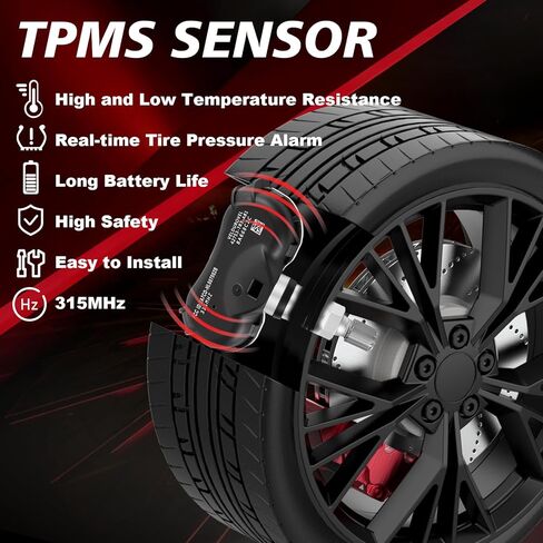 مستشعر مراقبة ضغط الإطارات المبرمج مسبقًا 315 ميجا هرتز مستشعر TPMS متوافق مع Honda 2005-2014 Civic 2011-2015 CR-Z، Odyssey Element Insight 4PCS استبدال 42753-TR3-A81 42753TR0A81 in Kuwait