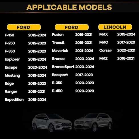 مستشعر TPMS 315 ميجا هرتز مبرمج مسبقًا، مستشعر ضغط الإطارات يناسب فورد إسكيب 2020-2024 | رينجر 2019-2021 |E-350/450 2020-2023/➥لينكولن MKX 2015-2024|MKC 2017-2020/OE#F2GZ1A189A(4 قطعة/المجموعة) in Kuwait