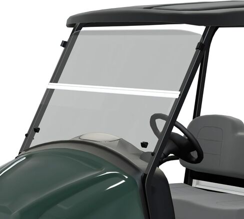 RedDot Folding Windshield Compatible with Club Car Carryall 300 | 1/4 Inch Acrylic | Tinted | Fits 2018-Up Models | Made in the USA in Kuwait