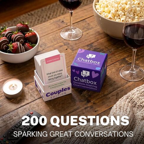 Chatbox Couples Edition Conversation Card Game for Couples, Fun and Meaningful Date Night Game with Thought Provoking Questions, Couples Card Game for Reconnecting, Travel and Home Play in Saudi Arabia