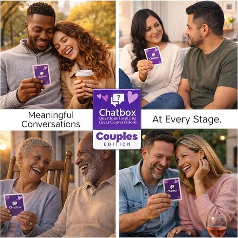Chatbox Couples Edition Conversation Card Game for Couples, Fun and Meaningful Date Night Game with Thought Provoking Questions, Couples Card Game for Reconnecting, Travel and Home Play in Saudi Arabia