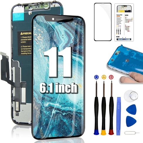 for iPhone 11 Screen Replacement 6.1", 3D Touch Screen COF LCD Display Digitizer for A2111, A2223, A2221 with Repair Tools Kit + Waterproof Frame Adhesive Sticker in Saudi Arabia