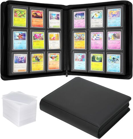 9 Pocket Top Loader Binder, Holds 360 Toploaders, 50 Top Loaders and 50 Card Sleeves Included, PU Cover Ringless Side-Loading Trading Card Binder for Pokemon, TCG, Game and Sports Cards in Saudi Arabia