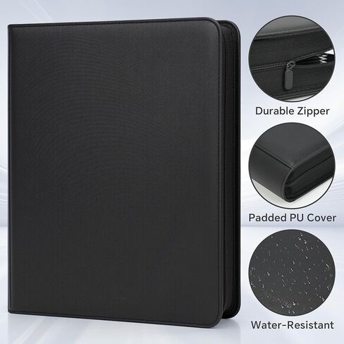 9 Pocket Top Loader Binder, Holds 360 Toploaders, 50 Top Loaders and 50 Card Sleeves Included, PU Cover Ringless Side-Loading Trading Card Binder for Pokemon, TCG, Game and Sports Cards in Saudi Arabia