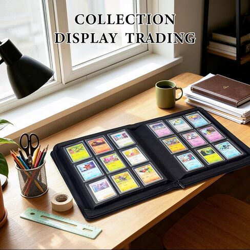 9 Pocket Top Loader Binder, Holds 360 Toploaders, 50 Top Loaders and 50 Card Sleeves Included, PU Cover Ringless Side-Loading Trading Card Binder for Pokemon, TCG, Game and Sports Cards in Saudi Arabia