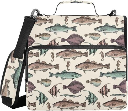 حقيبة Dragon Fire Black Print Zipper Binder Bag 3 حلقات مع حزام الكتف ومقبض حقيبة منظم متعددة الجيوب سعة كبيرة للوازم المكتبية المدرسية in Kuwait