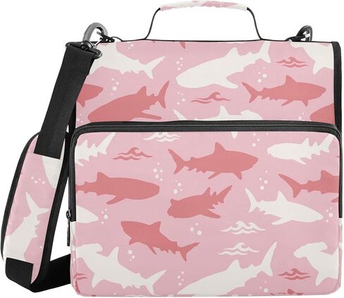 حقيبة Dragon Fire Black Print Zipper Binder Bag 3 حلقات مع حزام الكتف ومقبض حقيبة منظم متعددة الجيوب سعة كبيرة للوازم المكتبية المدرسية in Kuwait