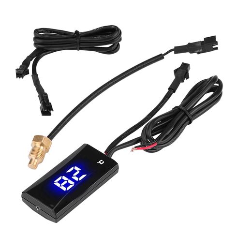 Dioche 12V Digital Temp Motorcycle Digital Thermometer with Blue Backlight - 0-120°C Temperature Meter - Universal Fit for 12V Motorcycles, Scooters & Racing Bikes, Design in Saudi Arabia