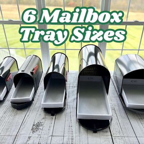 EZ Mail Tray™ - إدراج وموسع لعلبة البريد - درج صندوق البريد المنزلق لسهولة الاسترجاع - يحافظ على البريد جافًا - 6 مقاسات لملاءمة مخصصة - متين ومقاوم للطقس - صنع في الولايات المتحدة الأمريكية (كبير: 7 بوصة × 18.5 بوصة) in Kuwait