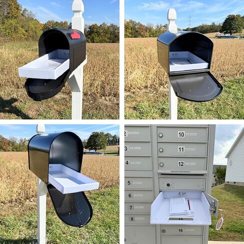 EZ Mail Tray™ - إدراج وموسع لعلبة البريد - درج صندوق البريد المنزلق لسهولة الاسترجاع - يحافظ على البريد جافًا - 6 مقاسات لملاءمة مخصصة - متين ومقاوم للطقس - صنع في الولايات المتحدة الأمريكية (كبير: 7 بوصة × 18.5 بوصة) in Kuwait