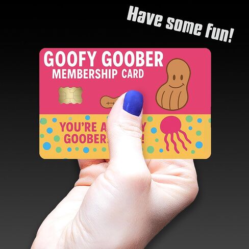 بطاقة عضوية Goofy Goober - غطاء ملصق جلدي لبطاقة الائتمان - عبوة من قطعتين - تصميم محاكاة ساخرة لنادي الفول السوداني السخيف in Kuwait