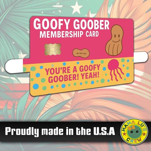 بطاقة عضوية Goofy Goober - غطاء ملصق جلدي لبطاقة الائتمان - عبوة من قطعتين - تصميم محاكاة ساخرة لنادي الفول السوداني السخيف in Kuwait
