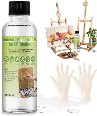 Odorless Mineral Spirits, Mineral Spirits Paint Thinner Highly Dilutable Quick-Drying and Powerfully Cleaning for Painters and Amateurs To Dilute Oil Paints and Clean Brushes, 100ml in Saudi Arabia
