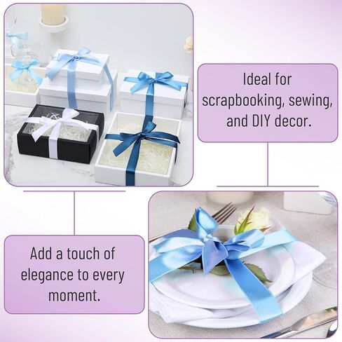 Mr. Pen- Satin Ribbon, 6 Rolls, 1 Inch, 5 Yards/Roll, Shades of Blue Satin Ribbon 1 Inch in Saudi Arabia
