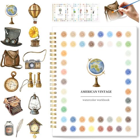 Beginner Watercolor Workbook for Adults - Watercolor Coloring Book Friendly Watercolor Books with Scenery Design, 6.7 x 8.6 inch Watercolor Paper (Scenery) in Saudi Arabia