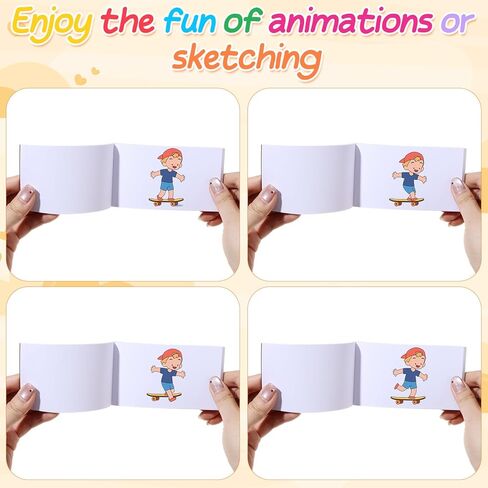 24 حزمة من كتب Flipbook الفارغة مقاس 4.5 × 2.5 بوصة مجموعة لوحة رسم صغيرة 1440 ورقة (2880 صفحة) 8 ألوان رسم رسوم متحركة مجموعة كتب فليب كبيرة لفن رسم الرسوم المتحركة لمستلزمات الهدايا الإبداعية in Kuwait