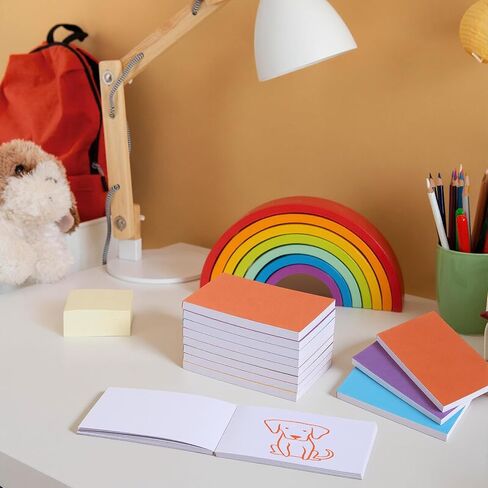 24 حزمة من كتب Flipbook الفارغة مقاس 4.5 × 2.5 بوصة مجموعة لوحة رسم صغيرة 1440 ورقة (2880 صفحة) 8 ألوان رسم رسوم متحركة مجموعة كتب فليب كبيرة لفن رسم الرسوم المتحركة لمستلزمات الهدايا الإبداعية in Kuwait