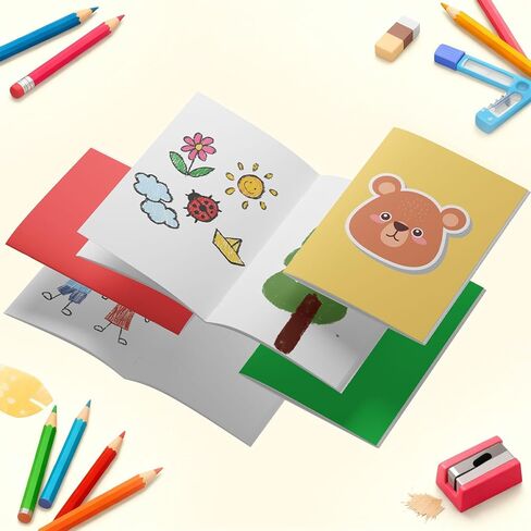 Blank Books 3.85 x 5.43 Inches - 12 Pack – 6 Colors Mini Notebooks with 6 Sheets/12 Pages – Small Unlined Journals for Kids Writing, Drawing, Sketching, Arts & Crafts in Saudi Arabia