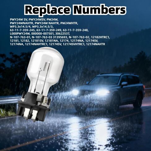 قطعتان من مصابيح الهالوجين PW24W 12182 - متوافقة مع ميني كوبر كلوبمان F54 F55 F56 F57 2014-2019، ضوء التوقف/الفرامل واستبدال DRL in Saudi Arabia