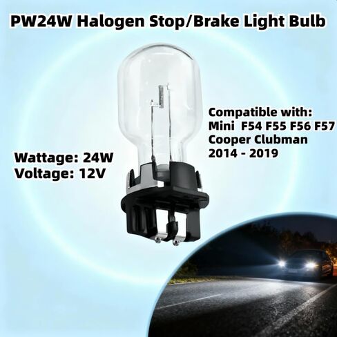 قطعتان من مصابيح الهالوجين PW24W 12182 - متوافقة مع ميني كوبر كلوبمان F54 F55 F56 F57 2014-2019، ضوء التوقف/الفرامل واستبدال DRL in Saudi Arabia