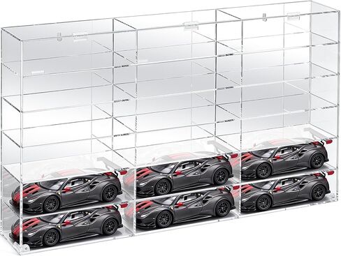 Juexica Clear Acrylic Toy Car Display Case Toy Car Display Box 1: 24 Scale Diecast Display Case Wall Mounted Toy Car Display Shelf for Storage Mini Cars Model Race Cars (12.04 x 29.4 x 4.25 Inches) in Saudi Arabia