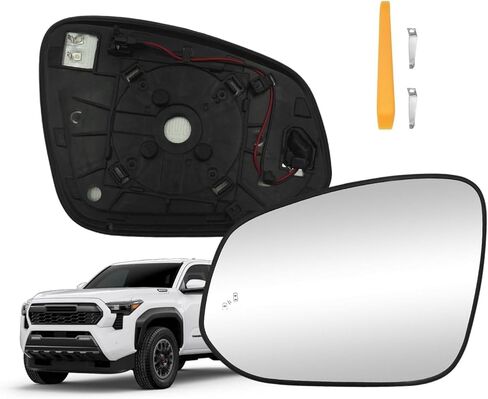 Left Driver Side Heated Mirror Glass Compatible with Toyota RAV4 2013-2018，Tacoma 2016-2023，4Runner 2014-2024 with Blind Spot Detection 8796142E20, 879610R280, 8796142D30, 8796135B90, 8790704021 in Saudi Arabia