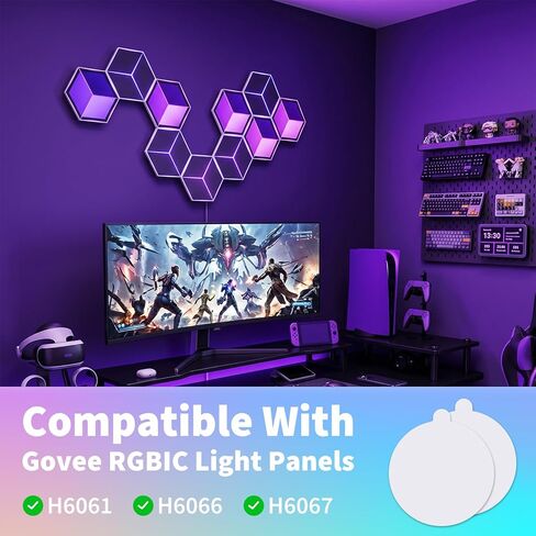 KEUYE Sticky Pad Replacement Comaptible with Govee RGBIC Light Panels H6061, H6066, H6067- Double Sided Strong Wall Lights Adhesive,30 Packs in Kuwait