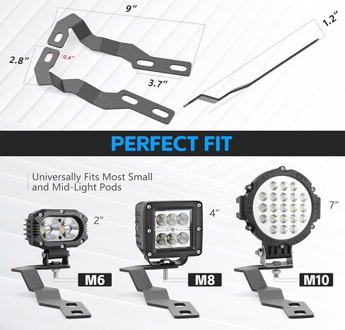 طقم دعامات تثبيت على شكل خندق مزود بمفصلات لمصابيح LED المساعدة للطرق الوعرة متوافق مع Toyota Tacoma 2016 2017 2018 2019 2020 2021 2022 2023 (أسود، قطعتان) in Kuwait