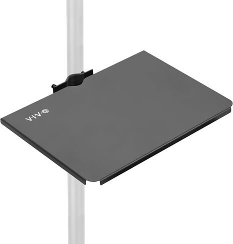 VIVO Universal Steel 14 x 10 inch Shelf Pole Mount for Microphone Stand, TV Cart, Speaker Stand, and More/Clamp-on Utility Storage Platform, Black, MOUNT-SF13P in Saudi Arabia