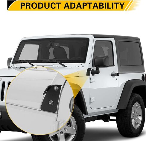 ل Jeep JK A-Pillar تصاعد بين قوسين القلنسوة هود الجانب LED ضوء القرون جبل صالح ل جيب رانجلر JK JKU 2007-2018 in Kuwait