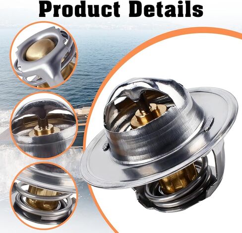 807252Q5 Thermostat Kit 160° with Plastic Sleeve Compatible with Mercruiser V6&V8 GM Engines 1987-UP Sierra 18-3647,4.3L 5.0L 5.7L 7.4L 8.2L,replaces 807252T8 806922 23-806922 in Kuwait