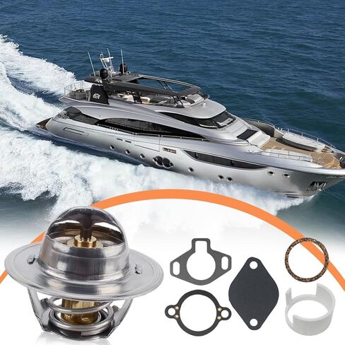807252Q5 Thermostat Kit 160° with Plastic Sleeve Compatible with Mercruiser V6&V8 GM Engines 1987-UP Sierra 18-3647,4.3L 5.0L 5.7L 7.4L 8.2L,replaces 807252T8 806922 23-806922 in Kuwait