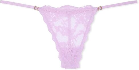 Victoria's Secret Dream Angels Lace Adjustable V-String Panty Purple Sheer Floral Sexy New in Saudi Arabia