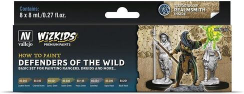 مجموعة الطلاء Vallejo VAL80255 WizKids Defenders of the Wild مقاس 8 × 8 مل، متنوعة، 8 مل (عبوة من 8 قطع) in Saudi Arabia