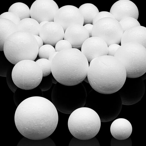 Styrofoam Balls 30 Pack Craft Foam Balls,3 Sizes Smooth Foam Balls for Crafts,Small White Polystyrene Craft Balls for DIY Art Projects,Christmas Ornaments,Wedding Decorations with Transparent Box in Kuwait